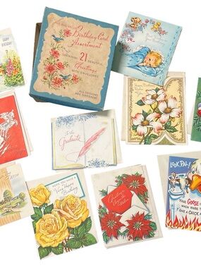 Vintage MCM Greeting Card Lot Unused 1940s Hallmark cards